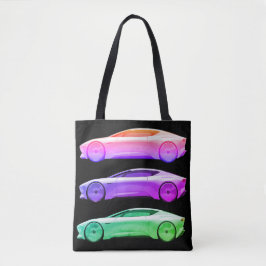 Bolso De Tela Fancy Sports Cars in Bold Colors Are on a Shopping