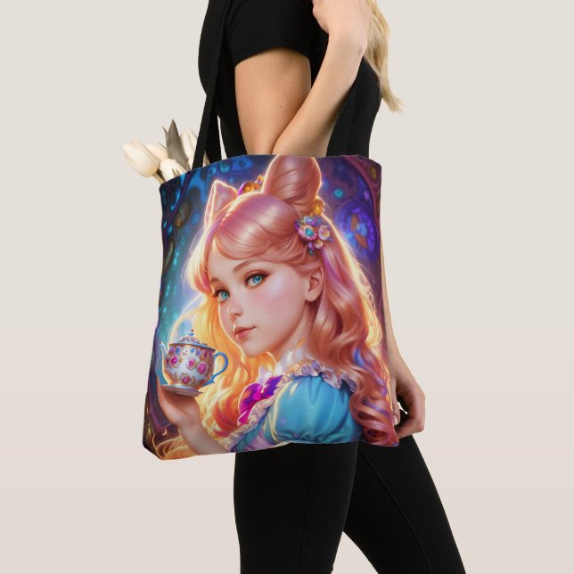 Bolso De Tela Fantasía Alicia En El País De Las Maravillas (Detalle)