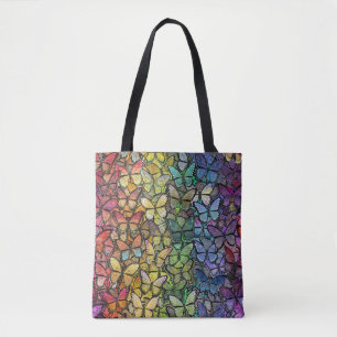 Bolso De Tela fantasía arcoiris mariposas