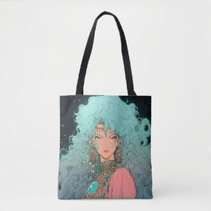 Bolso De Tela Fantasía Bohemia Chica de Anime Estético