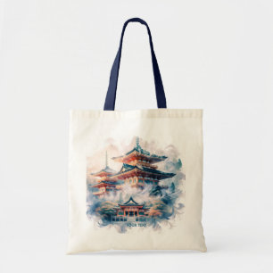Bolso De Tela Fantasía Cuidada Templo Japonés