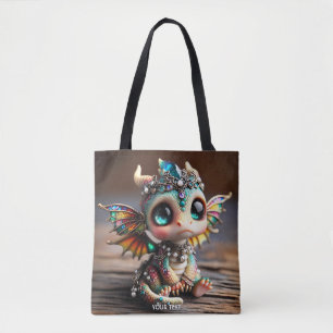 Bolso De Tela Fantasía Cute Baby Dragon Glass