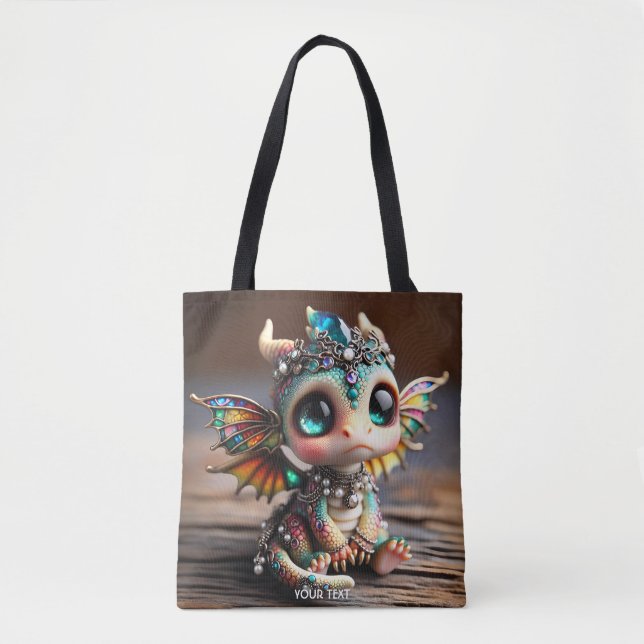 Bolso De Tela Fantasía Cute Baby Dragon Glass (Anverso)