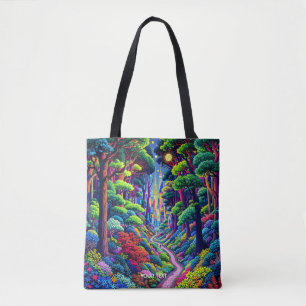 Bolso De Tela Fantasía Cute Bosque Y Ciudad
