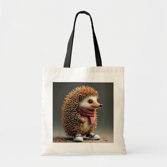 Bolso De Tela Fantasía Cute Hedgehog Agujas negras (Frente)