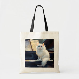 Bolso De Tela Fantasía Cute Ragdoll Cat En Piano