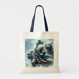 Bolso De Tela Fantasía cute tigres de invierno de Samurai