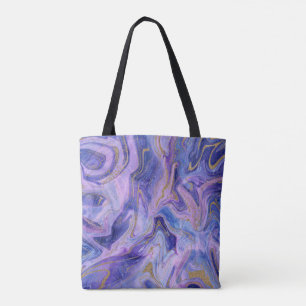 Bolso De Tela Fantasía de color de agua de marble de algodón eté