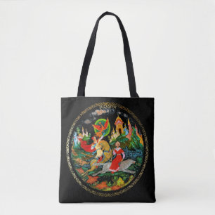 Bolso De Tela Fantasía de cuento de hadas rusas vintage colorid