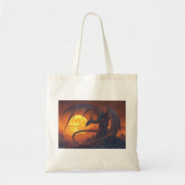 Bolso De Tela Fantasía de dragón de la luna llena