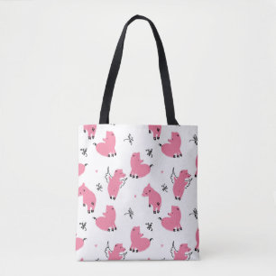 Bolso De Tela Fantasía de lechón: Diseño singularmente original.