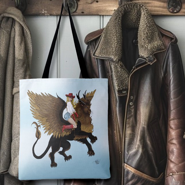 Bolso De Tela Fantasía de león alado de vaca rojo (Subido por el creador)