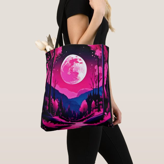 Bolso De Tela Fantasía de Luna Rosa (Detalle)