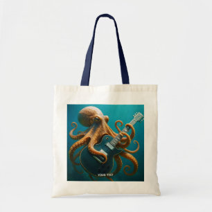 Bolso De Tela Fantasía De Opulpo Cuto Tocando Guitarra