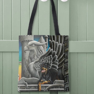 Bolso De Tela Fantasía de Rottweiler Dog Gargoyle
