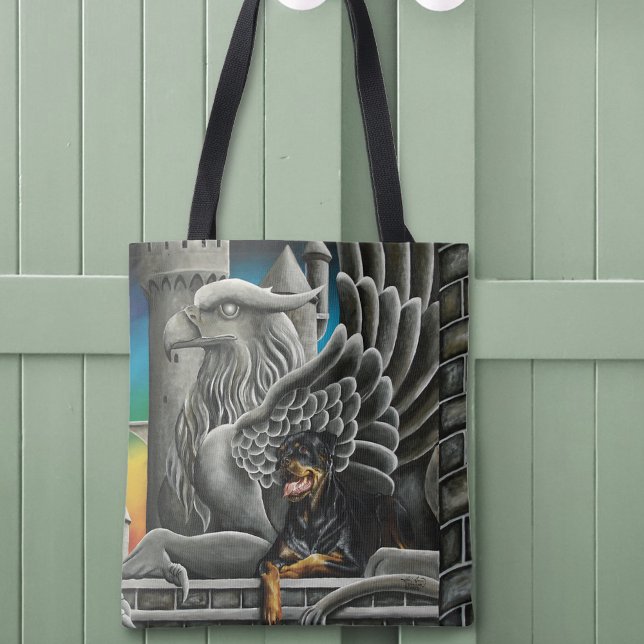 Bolso De Tela Fantasía de Rottweiler Dog Gargoyle (Subido por el creador)