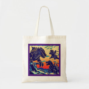 Bolso De Tela Fantasía Dinosaurios Robots Anime - Woodcut 1