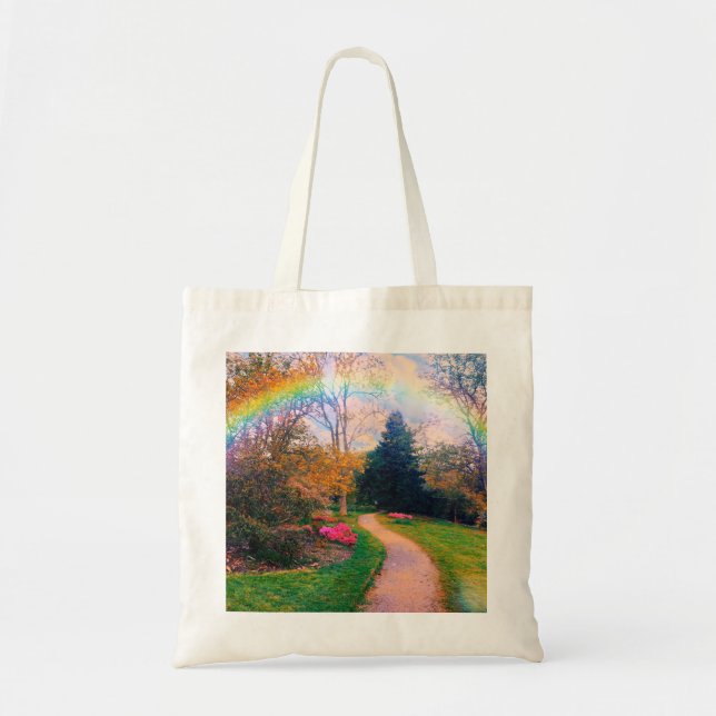Bolso De Tela Fantasía en el jardín arcoiris (Frente)