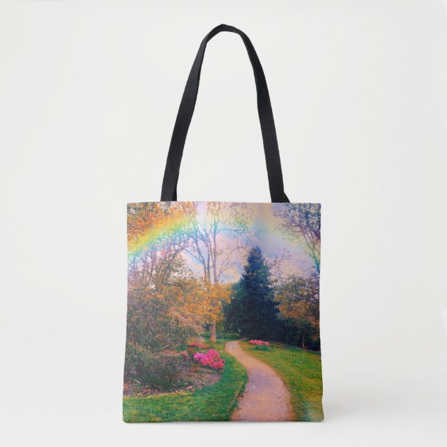 Bolso De Tela Fantasía en el jardín arcoiris (Anverso)
