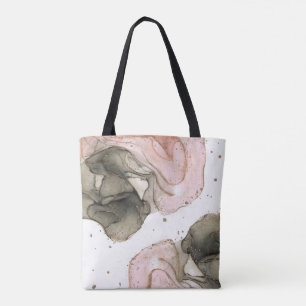 Bolso De Tela Fantasia Glam Rosa Negro Dorado Etéreo Malhumorado
