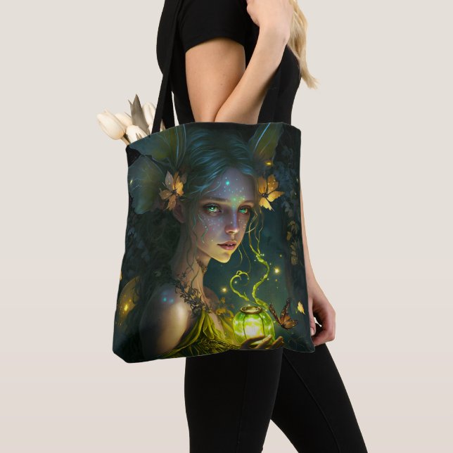 Bolso De Tela Fantasía Hermosa Granja Verde (Detalle)