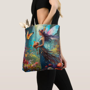 Bolso De Tela Fantasía Hermoso Jardín de flores de hadas