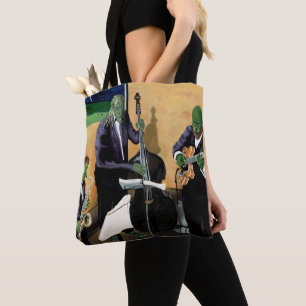 Bolso De Tela Fantasía Jazz Blues Músicos Art Graphic Tote Bag