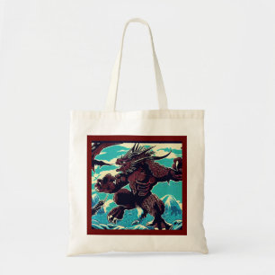 Bolso De Tela Fantasía Kaiju Anime - Woodcut 3