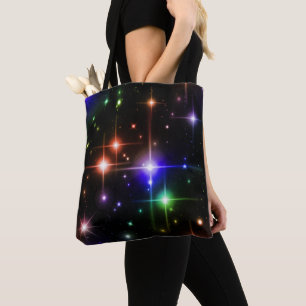 Bolso De Tela Fantasía Nocturno Cielo colorido Esparkle Stars Bl