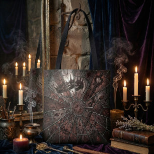 Bolso De Tela Fantasía oscura de vidrio emplomado roto gótico