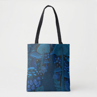 Bolso De Tela Fantasía oscura Shroomy Maravilla azul y verde