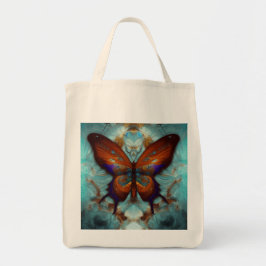 Bolso De Tela Fantasía Steampunk Naranja Mariposa Aqua Watercolo