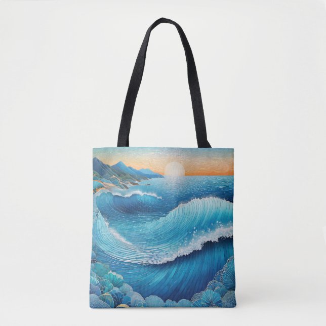 Bolso De Tela Fantasia Waters Seascape (Anverso)