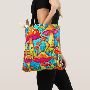 Bolso De Tela Fantasías de Hongos de Dibujos Animados Coloridos