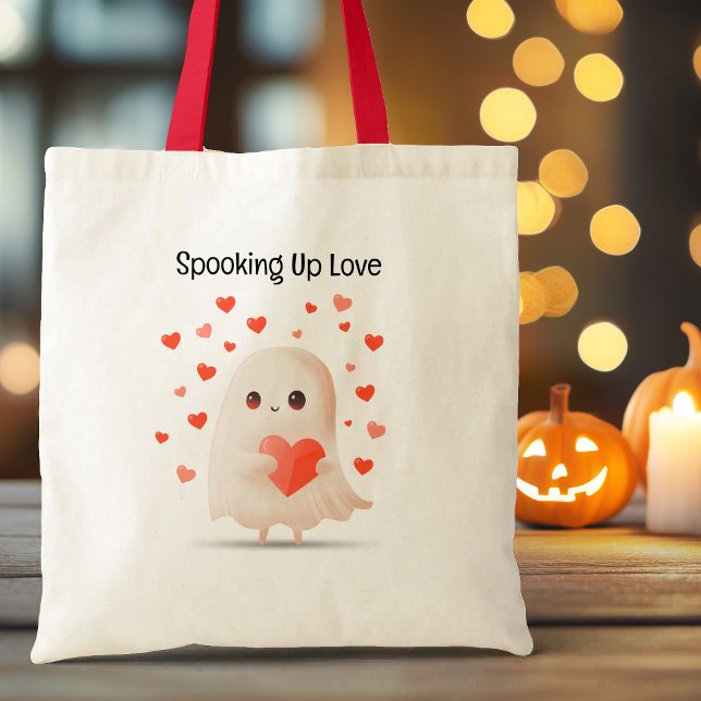 Bolso De Tela Fantasma amor lindo Fantasma Halloween (Spooking Up Love Cute Ghost Halloween Tote Bag)
