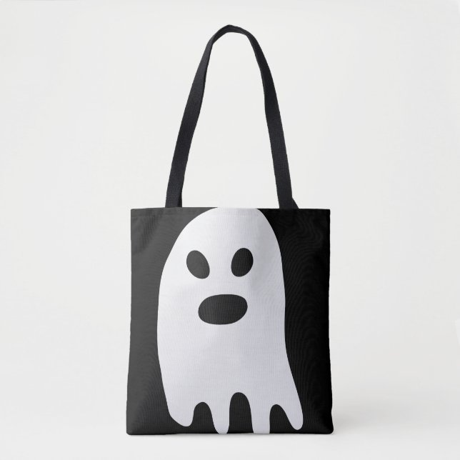 Bolso De Tela Fantasma blanca simple de Halloween (Anverso)
