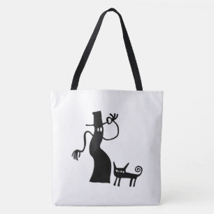 Bolso De Tela Fantasma caprichoso y gato