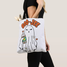 Bolso De Tela Fantasma de Boo-Jee Halloween con café helado en l