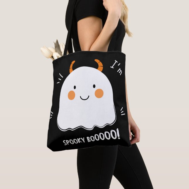 Bolso De Tela Fantasma de demostración de boo espeluznante (Detalle)