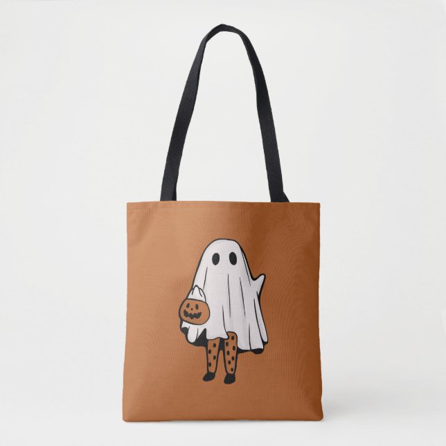 Bolso De Tela Fantasma de Halloween con medias Halloween (Anverso)