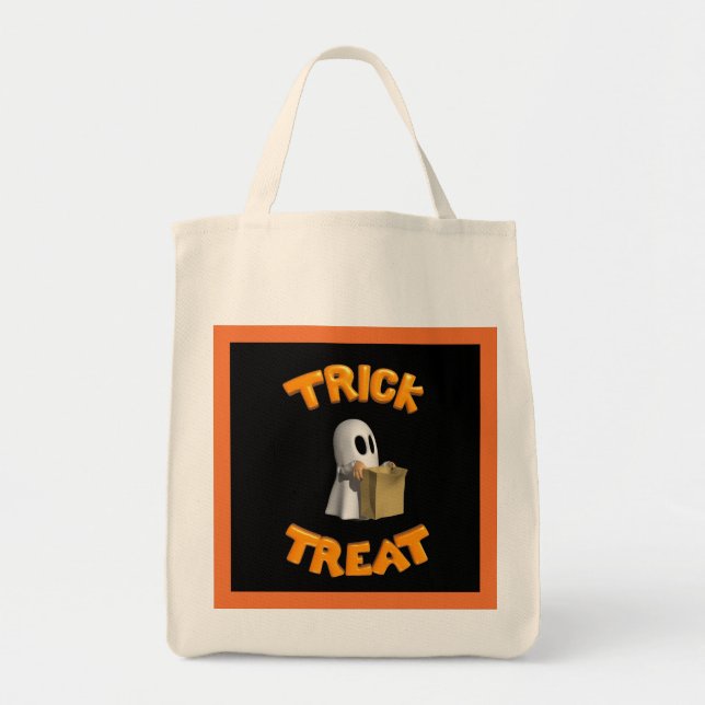 Bolso De Tela Fantasma de truco o trato - (Frente)