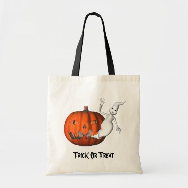 Bolso De Tela Fantasma Jack O Lantern Halloween Funny Tote Bag (Frente)