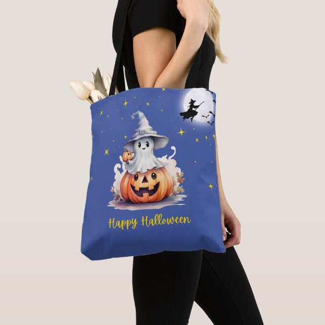Bolso De Tela Fantasma Jack-O' Linterna Estrellas lunas llenas H (Detalle)