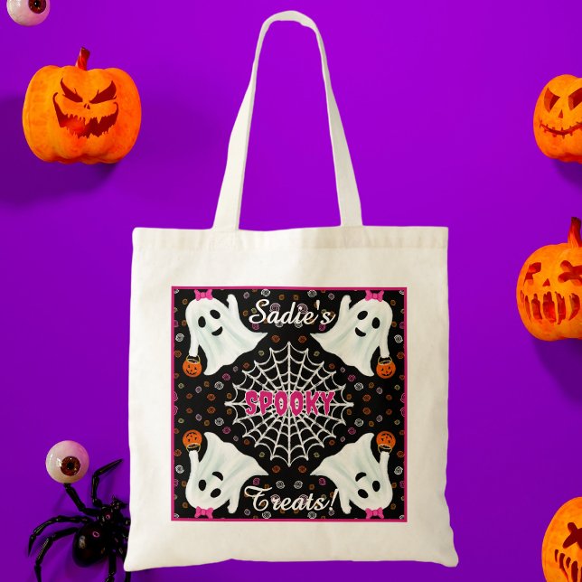 Bolso De Tela Fantasma lindo Jack o linternas Cobweb (Subido por el creador)
