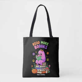 Bolso De Tela Fantasma lindo "Leer más libros" Funny Halloween