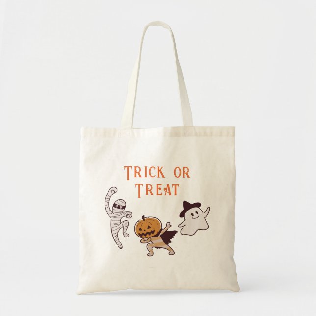 Bolso De Tela Fantasma, momia, monstruo de la calabaza (Frente)