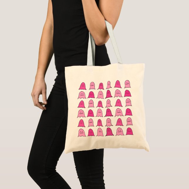 Bolso De Tela Fantasma rosa de Halloween (Anverso (producto))