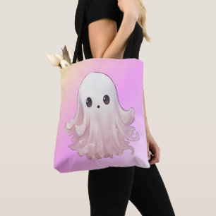Bolso De Tela Fantasma Rosa Super Lindo de Halloween
