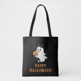 Bolso De Tela Fantasma suave con barba y calabaza | Halloween