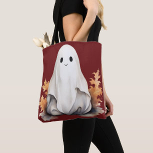 Bolso De Tela Fantasma Súper Lindo Deja Rojo el Otoño de Hallowe